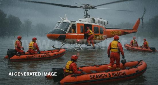 Navy Boats, Air Force Helicopters on Standby
